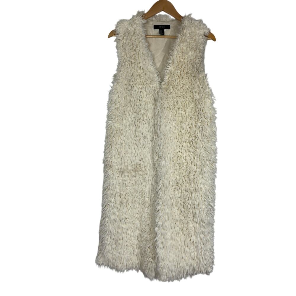 Forever 21 Faux Fur Long Vest - Small